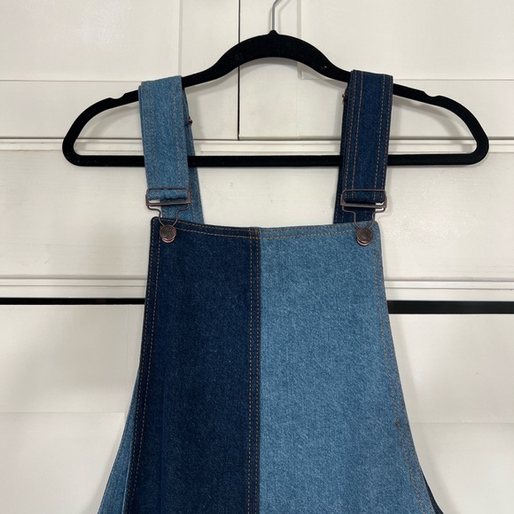 FARM Rio Two-Tone Blue Patchwork Denim Overalls - Picture 5 of 8